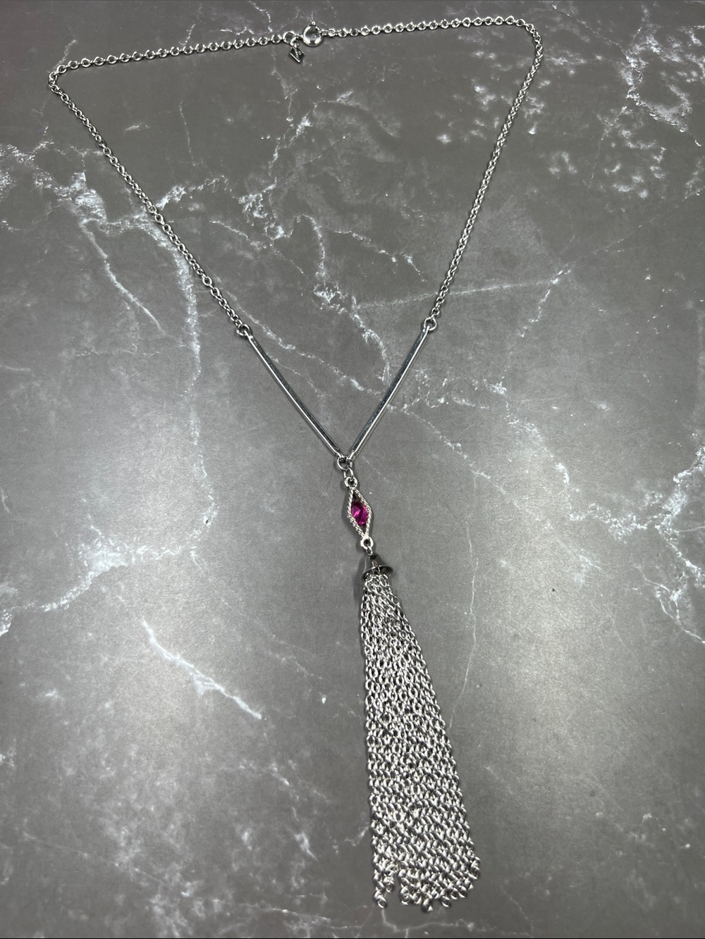 Vintage Sarah Coventry Rhinestone Tassel Necklace